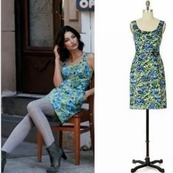 💚💙 Anthropologie Baraschi Vintage Style Dress 💙💚 - Picture 4 of 4